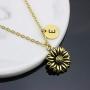 Joycuff Sunflower Necklaces for Women with Initial Charm Jewelry Gifts for Teen Girls Alphabet A to Z
