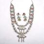Zephyrr Afghani/Turkish Necklace Earrings Set Silver Tone Casual Daily Wear Statement Jewelry for Women JAN-1976