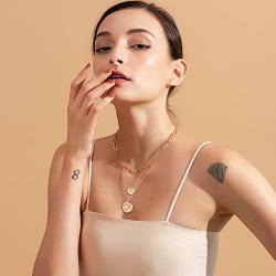 CLASSYZINT Gold Coin Necklace for Women Chain Layered Pendant Necklaces Trendy Necklace Jewelry …