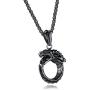 Heavstjer Hip Hop Stainless Steel Dragon Head Medallion Pendant Necklace,22inches Link Chain