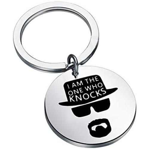 FAADBUK Breaking Bad Lover Gift Breaking Bad Keychain I Am The One Who Knocks Jewelry Funny Breaking Bad Keychain for Friend Family