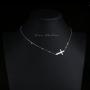 S925 Sterling Silver Sideways Choker Necklace Jewelry 14 inches to 18 inches