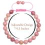 LPBeads 8mm Unisex Natural Gemstone Adjustable Bracelet with Jewelry Bag