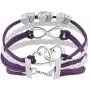CLY Jewelry Leather Rope Braided Bracelet Double Love Heart With Infinity Symbol Couples Bracelet The Connection Between You and Me Handmade Friendship Bracelet Ideal Gift For Women Girl Family Friend CLY Jewelry Leather Rope Braided Bracelet Double Love Heart With Infinity Symbol Couples Bracelet The Connection Between You and Me Handmade Friendship Bracelet Ideal Gift For Women Girl Family Friend