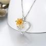 LONAGO Necklace for Grandma 925 Sterling Silver Lily Flower Heart Necklace I Love You Grandmother Nana Pendant Women Jewelry Birthday Gift