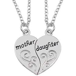 andy cool Mother & Daughter Necklace Heart Matching Necklace Jewelry by TheBigThumb