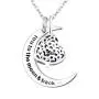 Sterling Silver Jewelry March April Birthstone Aquamarine Necklace for Her Birthday Gift Wife Mom I Love You to the Moon and Back Jewelry Simulated Diamond Amethyst Garnet Necklace