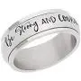 Beads & Pearls Jewelry 8mm High Polished Stainless Steel Womens Mens Be Strong and Courageous Joshua 1:9'' Bible Verse Christian & Inspirational Rings