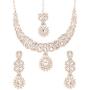 Touchstone Indian Bollywood Intricately Crafted Diamond Look Rhinestone Crystal Colorful Wedding Designer Jewelry Necklace Set in Gold and Silver Tone for Women.