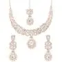Touchstone Indian Bollywood Intricately Crafted Diamond Look Rhinestone Crystal Colorful Wedding Designer Jewelry Necklace Set in Gold and Silver Tone for Women.