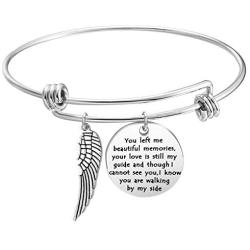 Memory Bracelet with Guardian Angel Loss Jewelry Remember Loved One You Left Me Beautiful Memories Bracelet