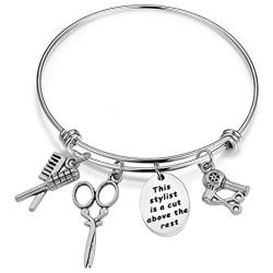 SEIRAA Hairdresser Gift Hairstylist Jewelry Hairdresser Charm Bracelet This Stylist is A Cut Above The Rest Graduation Gift for Stylists