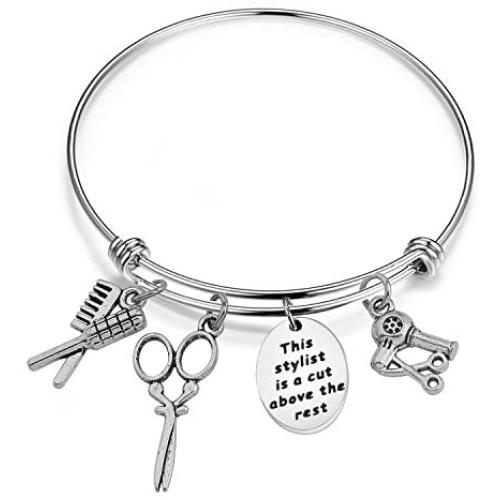 SEIRAA Hairdresser Gift Hairstylist Jewelry Hairdresser Charm Bracelet This Stylist is A Cut Above The Rest Graduation Gift for Stylists