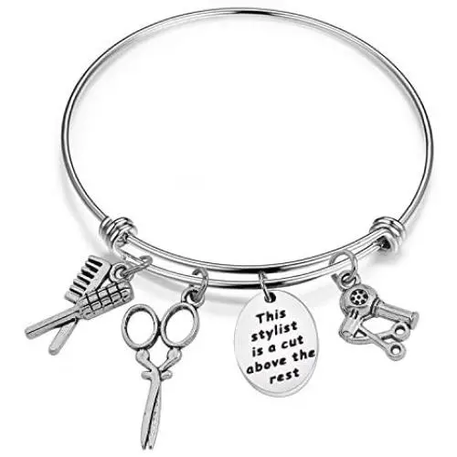 SEIRAA Hairdresser Gift Hairstylist Jewelry Hairdresser Charm Bracelet This Stylist is A Cut Above The Rest Graduation Gift for Stylists SEIRAA Hairdresser Gift Hairstylist Jewelry Hairdresser Charm Bracelet This Stylist is A Cut Above The Rest Graduation Gift for Stylists