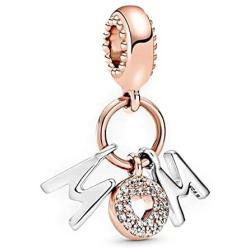 Annmors mom Charm fits Pandora Charms Bracelets, 925 Sterling Silver-Lucky Charm for Woman Pendant Bead,Girl Jewelry Beads Gifts for Women Bracelet&Necklace