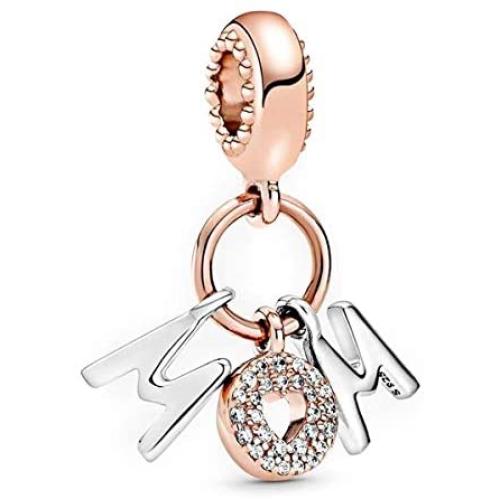 Annmors mom Charm fits Pandora Charms Bracelets, 925 Sterling Silver-Lucky Charm for Woman Pendant Bead,Girl Jewelry Beads Gifts for Women Bracelet&Necklace