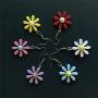 ZRosse 6 Pairs Unique Charm Chic Boho Flower Dangle Drop Earrings Sets Creative Cute Acrylic Tiny Sunflower Dangle Earring Jewelry for Women Girls