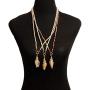IVRRISS Boho Necklace Beaded Chain Necklace, Conch Shell Necklace
