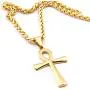 GUNGNEER Goldtone Mens Stainless Steel Religious Ankh Cross Pendant Necklace Key of Eternal Life Protection Jewelry GUNGNEER Goldtone Mens Stainless Steel Religious Ankh Cross Pendant Necklace Key of Eternal Life Protection Jewelry