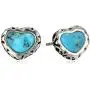 Barse ''Silhouette'' Sterling Silver Turquoise Post Heart Earrings Barse ''Silhouette'' Sterling Silver Turquoise Post Heart Earrings