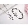 His & Hers Matching Set My Heart Needs Your Key Couple Heart Lock Bracelet and Key Pendant Necklace Key and Lock Couple Jewelry in a Gift Box