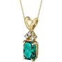 14 Karat Yellow Gold Radiant Cut 1.00 Carats Created Emerald Diamond Pendant
