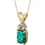 14 Karat Yellow Gold Radiant Cut 1.00 Carats Created Emerald Diamond Pendant 14 Karat Yellow Gold Radiant Cut 1.00 Carats Created Emerald Diamond Pendant