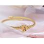 Heart Gold Initial Bracelets for Women, 14K Gold Filled Dainty Love Heart 26 Alphabet Bracelet Personalized Initial Charm Bracelets for Women Girls Jewelry Valentines Gifts