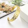 LIKGREAT Hollow Celtic Knot Stainless Steel Bracelets Viking Irish Cuff Bangle for Women Men