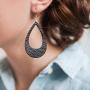 Geometric Wooden & Leather Teardrop Earrings for Women Girls - Bohemian Lightweight Cork Leopard Zebra Classic Printed Genuine Leather Dangle Earring
