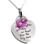 Granddaughter Jewelry Necklace Gifts - Granddaughter You Stole Our Heart Keepsake Heart Necklace