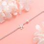 SILVER MOUNTAIN S925 Sterling Silver Jewelry Flower Charm with Freshwater Cultured Pearl Adjustable Chain Link Bracelet Gift For Teen Girls, Little Girls, Children