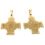LESLIE BOULES 18K Gold Plated Saint Benedict Cross Pendant Protection Jewelry