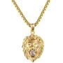 Ineffable Stainless Steel Vintage Lion Head Pendant Necklace Rope Chain Jewelry punk style