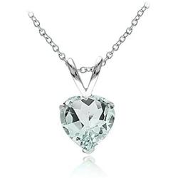 Ice Gems Sterling Silver 7mm Heart Genuine, Created or Simulated Birthstone Solitaire Necklace, 18''