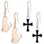 Halloween Drop Cross Earrings Gifts for Women Girl Her Ladies Teen 2 Pair Stainless Steel Dangle Earrings for Daughter Mom Student Coworker Friend on Christmas Birthday Costume Party Jewelry Set