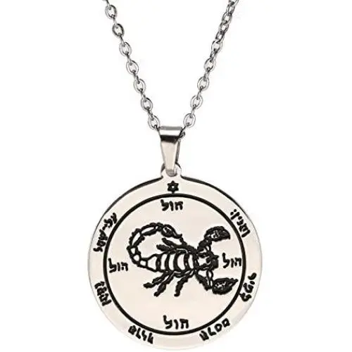 VASSAGO Stainless Steel Key of Solomon Seal Fifth Pentacle of Mars Pendant Necklace Talisman Engraved Round Charm Amulet Necklaces Jewelry for Men Women Teens VASSAGO Stainless Steel Key of Solomon Seal Fifth Pentacle of Mars Pendant Necklace Talisman Engraved Round Charm Amulet Necklaces Jewelry for Men Women Teens
