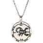 VASSAGO Stainless Steel Key of Solomon Seal Fifth Pentacle of Mars Pendant Necklace Talisman Engraved Round Charm Amulet Necklaces Jewelry for Men Women Teens