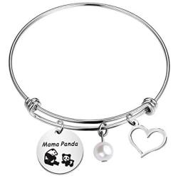 WSNANG Mama Panda Bracelet Sweet Family Jewelry Gift New Mom Gift Mother Bracelet Child Mother Mama Panda Bracelet for Mother