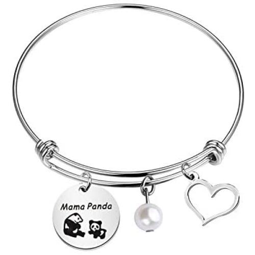WSNANG Mama Panda Bracelet Sweet Family Jewelry Gift New Mom Gift Mother Bracelet Child Mother Mama Panda Bracelet for Mother