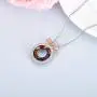 AOBOCO 925 Sterling Silver Sparkle Rhinestone Bowknot Necklace Crystal Bow-Knot Pendant, Austria Multicolor Crystals Jewelry Best Christmas Jewelry Gift for Mom Women Girls