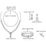 BriLove Womens Wedding Bridal Teardrop CZ Infinity Figure 8 Y-Necklace Tennis Bracelet Dangle Earrings Set