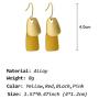 coadipress 4 Pairs Matte Statement Curved Earrings Set for Women Girls Fashion Yellow Black Paint Gold Metal Geometric Dangle Drop Earrings Jewelry Gifts