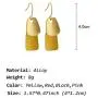 coadipress 4 Pairs Matte Statement Curved Earrings Set for Women Girls Fashion Yellow Black Paint Gold Metal Geometric Dangle Drop Earrings Jewelry Gifts