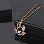 Hipunk Constellation Necklace Iced Out 18k Gold Plated 12 Zodiac Sign Pendant Horoscope Astrology Star Birthday Jewelry SP0068