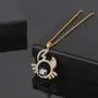 Hipunk Constellation Necklace Iced Out 18k Gold Plated 12 Zodiac Sign Pendant Horoscope Astrology Star Birthday Jewelry SP0068