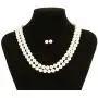 LEILE Hand Knotted Glass Imitation Pearls Necklace Bead Diameter 8mm Length 18 59 inch