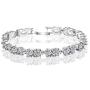 AMYJANE CZ Diamond Bracelets for Women - 18k White Gold Plated Sterling Silver Swarovski Crystal Cubic Zirconia Tennis Link Bracelet Wedding Bridal Jewelry Bridesmaids