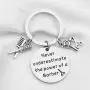 FUSTMW Barber Keychain Hair Stylist Gift Hairdresser Gift Barber Jewelry Hairdresser Gifts Beautician Graduation Gifts Never Underestimate The Power of Barber FUSTMW Barber Keychain Hair Stylist Gift Hairdresser Gift Barber Jewelry Hairdresser Gifts Beautician Graduation Gifts Never Underestimate The Power of Barber
