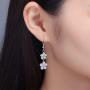 CiNily Gold Plated Flower Shaped Opal Hypoallergenic Stud Earrings Flower Dangle Drop Earrings Jewelry Gift for Women Girls Gemstone Earrings